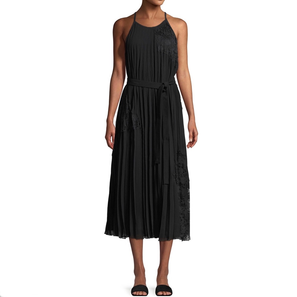 NEW DEREK LAM 10 CROSBY BLACK PLEATED MAXI DRESS - Picture 7 of 7